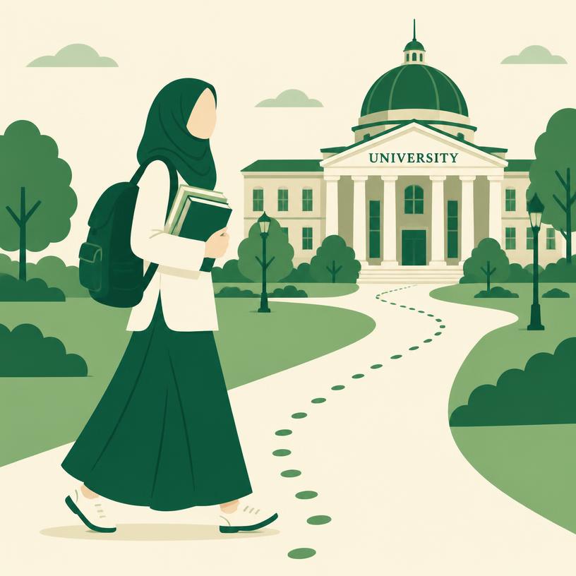 Aisyah telah pergi ke Kampus
